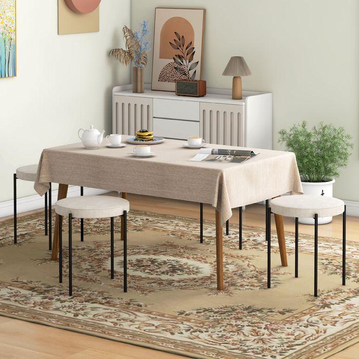 Immagine prodotto Swisshandel24 Set di 4 sgabelli da cucina, impilabili, effetto velluto, fino a 100 kg, struttura in metallo