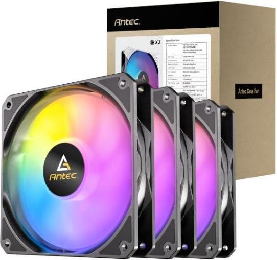 Produktbild Antec P12 ARGB PWM Zwart set van 3 (120 mm, 3 x)