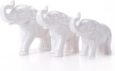 Actual product image 824-26 W S - Elephant series porcelain figures, 3 pieces 6-8 cm, white