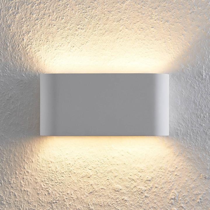 Produktbild Lindby Mavora Wandleuchte aus Gips, abgerundet (G9)