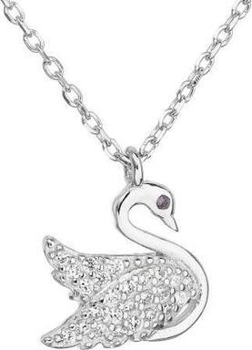 Evolution Group Silver necklace White swan 12019.1 (L)