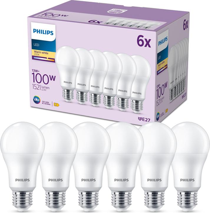 Actual product image Philips Bulbs (E27, 13 W, 1521 lm, 6 x, E)