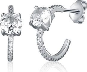 JVD - Silver hoop earrings with zircons SVLE2378XH2BI00