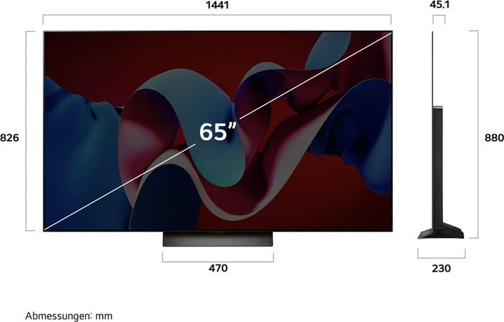 Image du produit LG OLED65C43LA Téléviseur 4K OLED evo 164 cm (65) (65", C4, OLED, 4K, 2024)