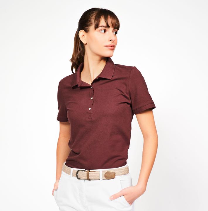 Actual product image Inesis Damen Golf Poloshirt kurzarm Baumwolle - MW500 dunkelbraun (L)