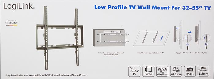 Actual product image LogiLink TV Wall Mount (Wall, 55", 35 kg)
