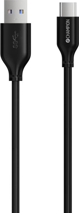 Produktbild Champion USB-A auf USB-C Kabel 2m Schwarz (2 m, USB 3.0)