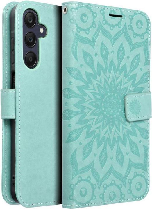 Actual product image OEM Back panel cover MEZZO Book case for SAMSUNG A25 5G mandala green (Samsung Galaxy A25 5G)
