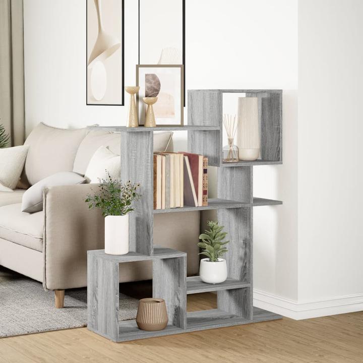 Produktbild VidaXL Bücherregal Raumteiler Wandregal Standregal Raumtrenner Regal Grau Sonoma (92 x 29 x 188 cm)