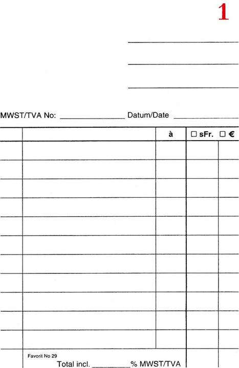 Immagine prodotto Favorit Copia pad cassa senza nota a piè di pagina (50 x)