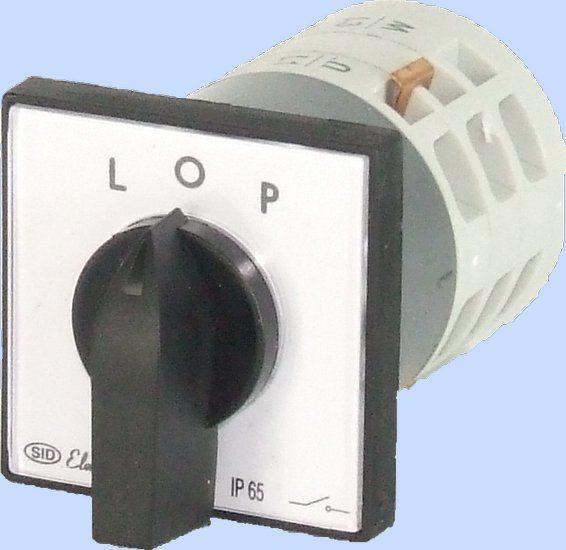 Elektromet Nockenschalter L-0-R 3P 12A IP65 Bogen E12-42 mit Platte (921202)