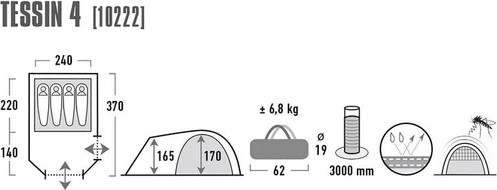 Produktbild High Peak Tessin 4 (Kuppelzelt, 6.80 kg, 4 Personen)
