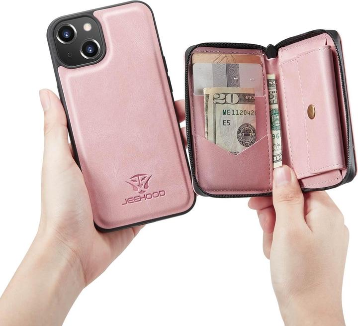Image du produit Cover-Discount iPhone 14 Plus - Étui avec carte de crédit rose (Apple iPhone 14 Plus)
