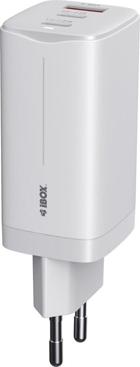 iBox C-65 PD65W UNIVERSAL CHARGER GaN USB-C KABELIS Baltas (65 W)