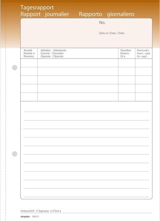 Immagine prodotto Simplex Daily Rappoerte trilingue A5 (100 x)