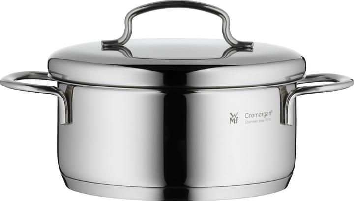 Kochtopf Bratentopf Induktion 14cm klein Metalldeckel 0,9l Mini Edelstahl (14 cm, Bräter + Schmortopf, Kochtopf, Edelstahl)