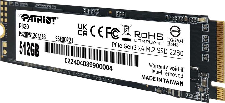 Nährwerte und Zutaten Patriot SSD Viper P320 M.2 PCI-Ex4 NVMe 512GB 3GB/s (512 GB, M.2 2280)