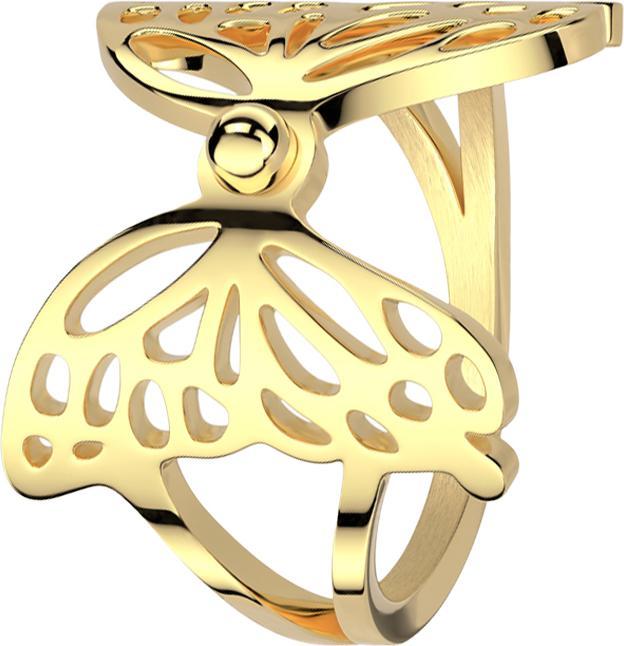 Star Piercing Ring vergoldet Schmetterling