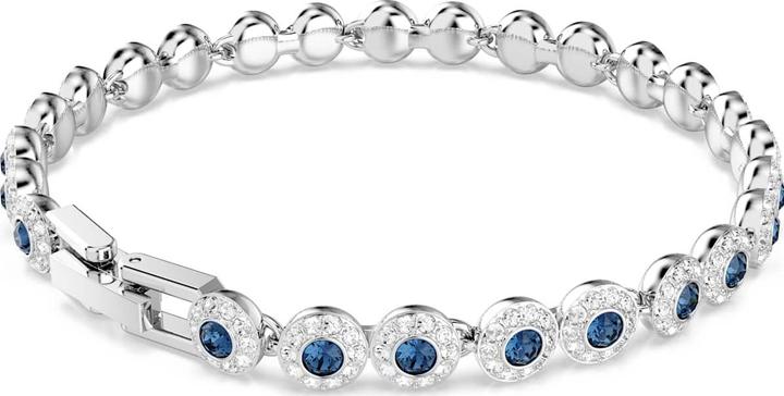 Immagine prodotto Swarovski Una Angelic Tennis Armband Rundschliff Blau Rhodiniert (19 cm, Metallo Swarovski)