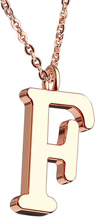 Image du produit Star Piercing Chaîne or rose pendentif lettre F (sans laiton, Acier chirurgical 316L)