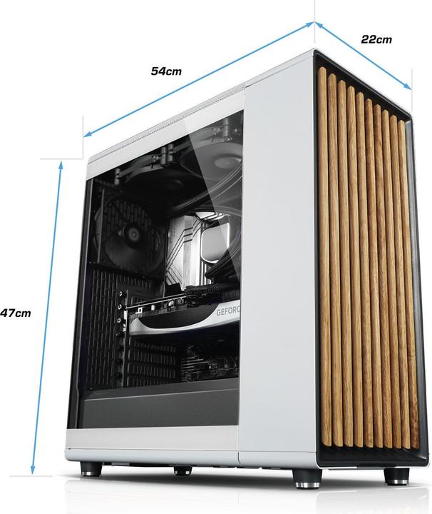 Actual product image Kiebel Gaming PC White Forest V AMD Ryzen 7 5700X, 32GB DDR4, NVIDIA RTX 4060 8 GB, 2TB SSD, Windows 11 (ATX)