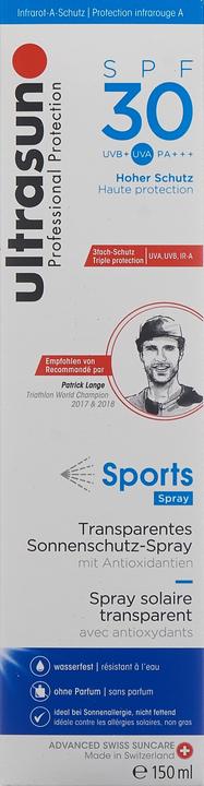 Immagine prodotto Ultrasun Spray per lo sport (Spray solare, SPF 30, 150 ml, 180 g)