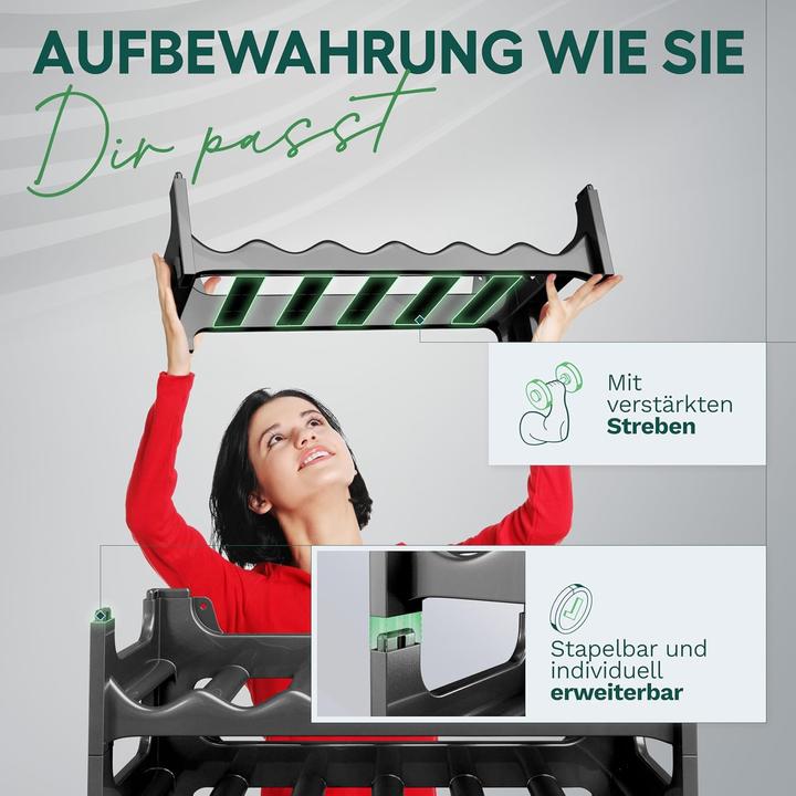Produktbild Novaliv Flaschenregal für 36 Flaschen | Weinregal grau | Regal aus stabilem Kunststoff, stapelbar (36 Fl.)