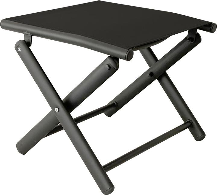 Produktbild Mojawo B-WARE! Garten Klapphocker / Fusshocker Metall - Textilen Anthrazit / Schwarz