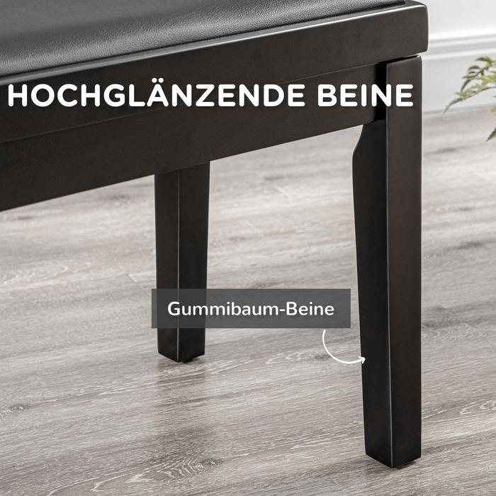 Produktbild Swisshandel24 Klavierbank, Pianostuhl, höhenverstellbar, eleganter Hochglanz, Kunstleder+Kautschukholz, schwarz, 6