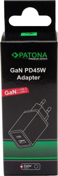 Produktbild Patona GAN PD 45W USB-C + A Black (45 W)