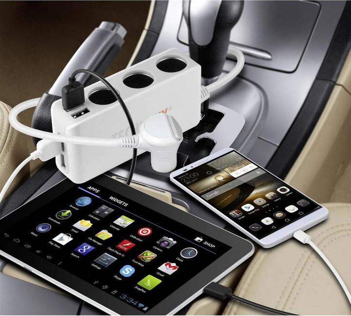 Actual product image Technaxx Car charger 4USB connections and 3-way distributor