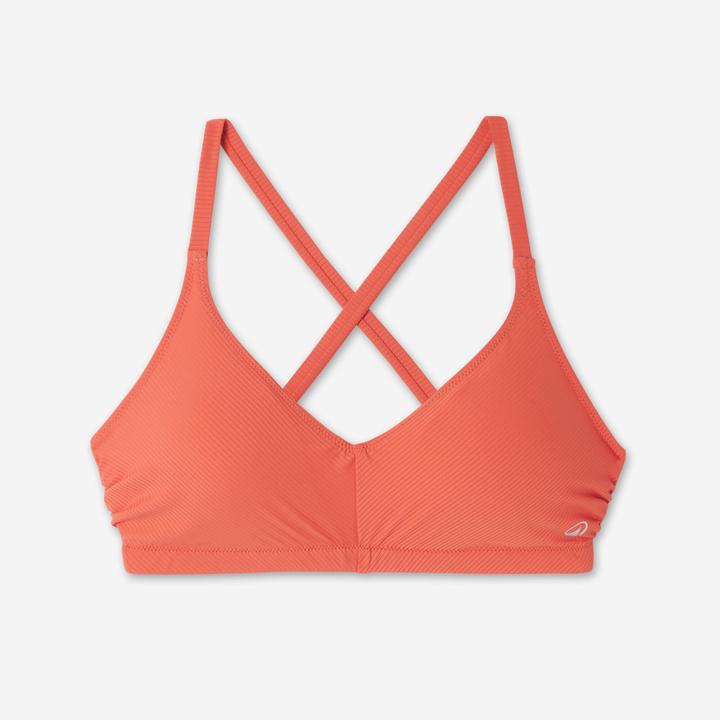 Nabaiji Sportbikini Oberteil Damen strukturiert - Lila Simy terracotta (42)