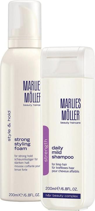 Actual product image Marlies Möller Strong Styling Foam and Daily mild Shampoo Set (Liquid shampoo)