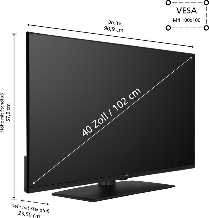 Produktbild JVC 40 Zoll Fernseher LT-40VF4455 - Full HD Fernseher mit 102 cm Bildschirmdiagonale & Triple-Tuner (40", LED, Full HD, 2025)
