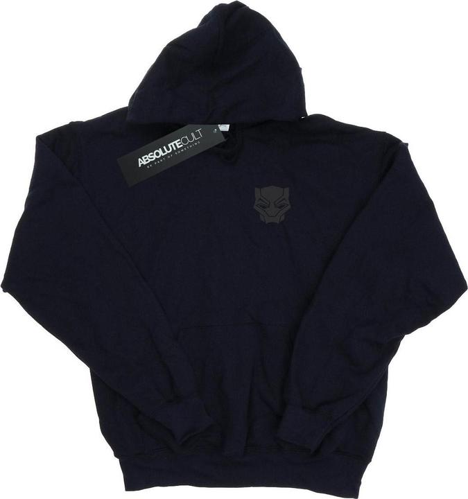 Jungen Black Panther Schwarz auf Schwarz Brust Druck Hoodie