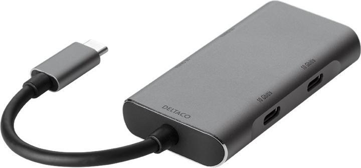 Actual product image Deltaco USBC-HUB201 notebook dock/port replicator Wired USB 3.2 Gen 1 (3.1 Gen 1) Type-C Grey (USB-C)