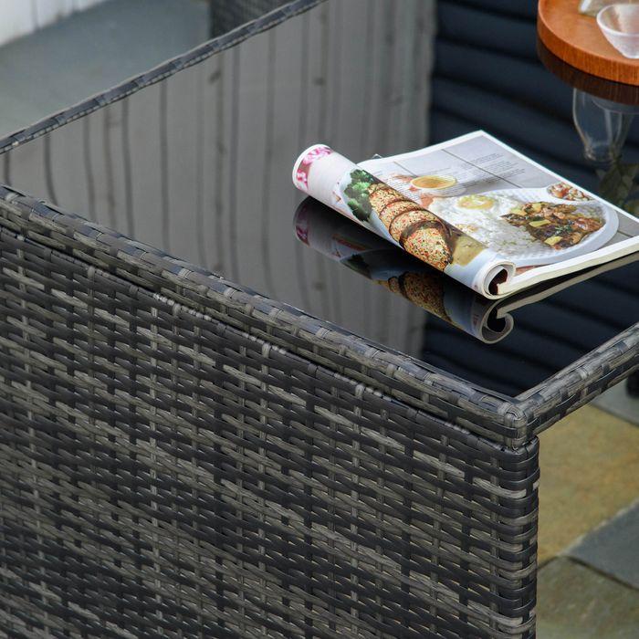 Produktbild Swisshandel24 Polyrattan Gartenmöbel für 4 Personen Rattan Essgruppe, Sitzgruppe mit Sofa Garnitur, Stahl, Grau