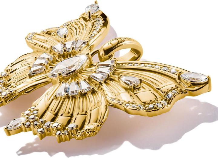 Immagine prodotto Thomas Sabo PE984-414-14 Anhänger butterfly mit Steinen vergoldet Damen (Argento 925)