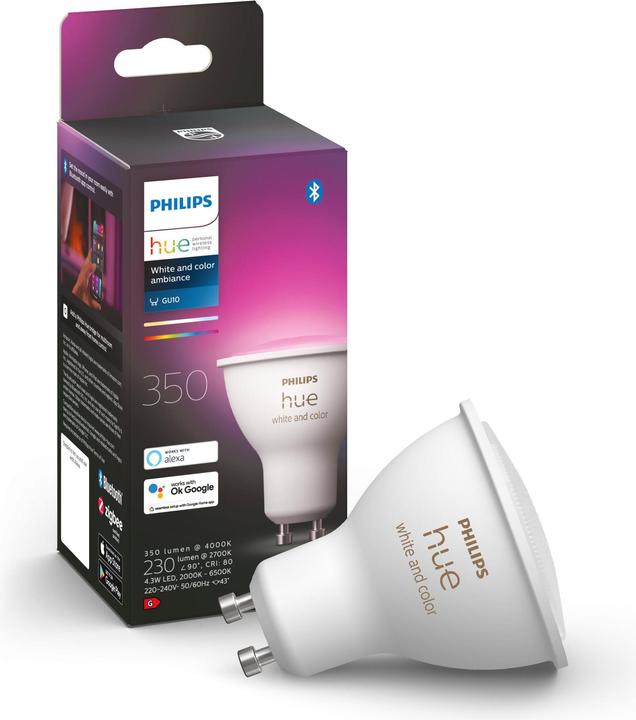 Image du produit Philips Hue White & Color Ambiance BT (GU10, 5.70 W, 350 lm, 1 x, G)