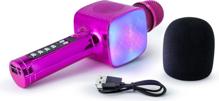 Image du produit Bigben PARTY BTMIC - Microphone + haut-parleur sans fil avec effets lumineux - rose