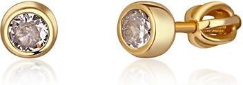 Actual product image JVD Fine gold-plated stud earrings with zircons SVLE1517XH2GO - Diameter: 0.7 cm