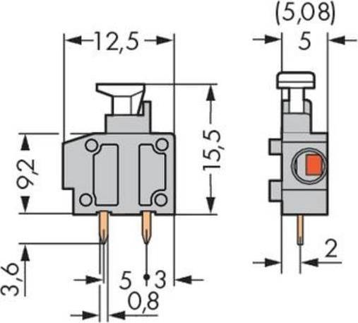 Produktbild Wago 235-745/331-000 1-Leiter-Einzelklemme fÃ¼r Leiterplatten 0,5-1,5 qmm weiÃ