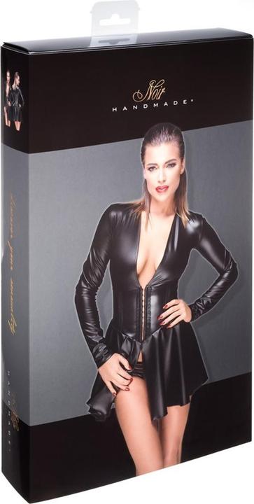 Productafbeelding Noir Handmade Powerwetlook mini jurk met lange mouwen (XL)