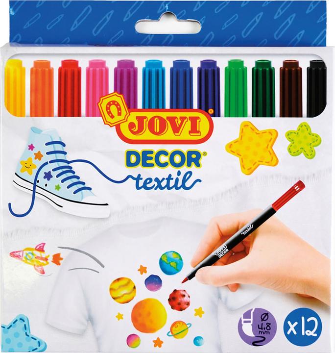 Actual product image Jovi Textile marker Jovidecor textile PU=12 pieces assorted colours (12 colours, 4.80 mm, 12 x)