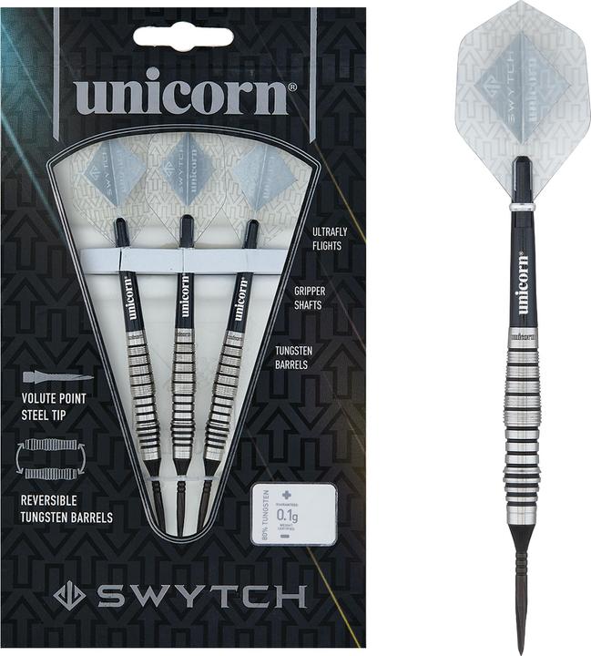 Produktbild Unicorn Steel Darts Swytch schwarz 21 g 39,7mm (21 g)