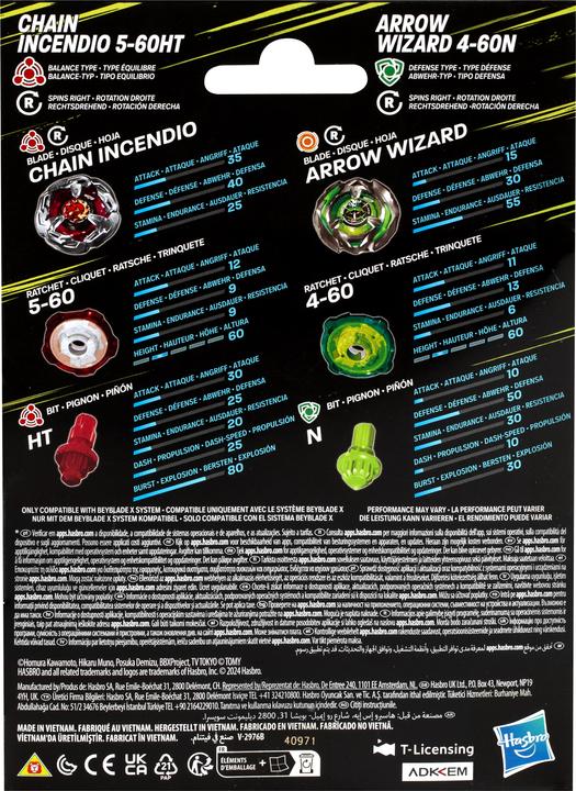 Produktbild Hasbro X Chain Incendio 5-60HT & Arrow Wizard 4-60N (Multilingual)