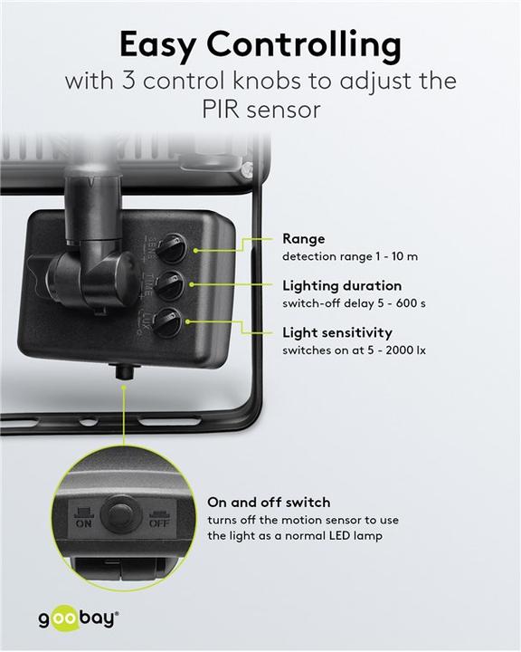 Actual product image Goobay LED outdoor spotlight (1706 lm, IP44)