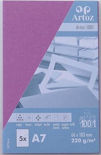 Produktbild Artoz Visitenkarten 1001 A7 107136144 220g, holunder 5 Blatt (220 g/m², 5 x, A7)