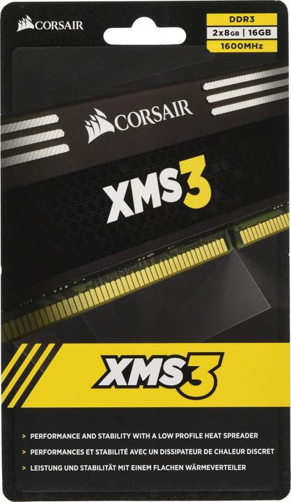 Produktbild Corsair Xms3 (2 x 8GB, 1600 MHz, DDR3-RAM, DIMM)