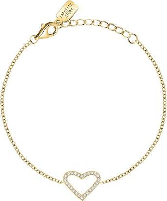 La Petite Story Decent gold-plated heart bracelet with zircons Silver LPS05AWV26